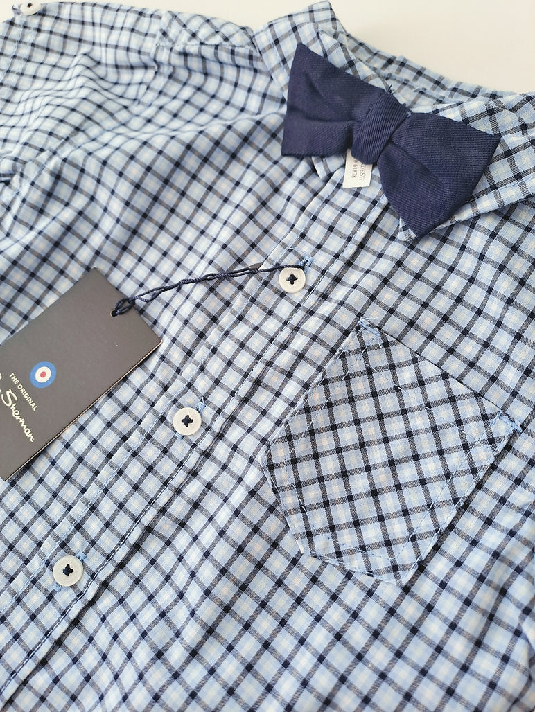Ben Sherman conjunto pantalon azul camisa manga corta - Talla 12m 18m