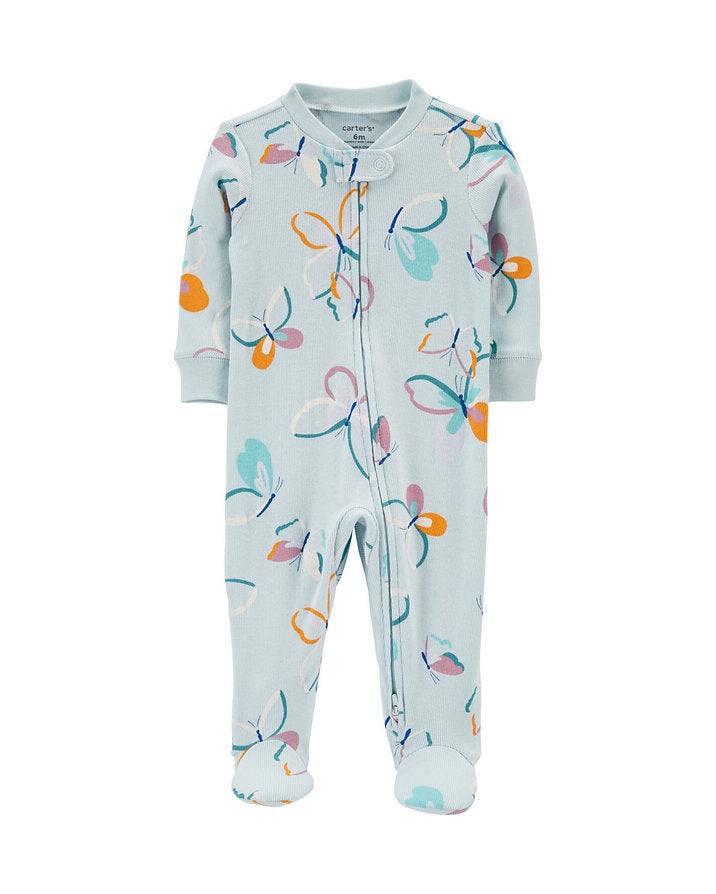 Carters pijama mariposas zipper - Talla 9 meses