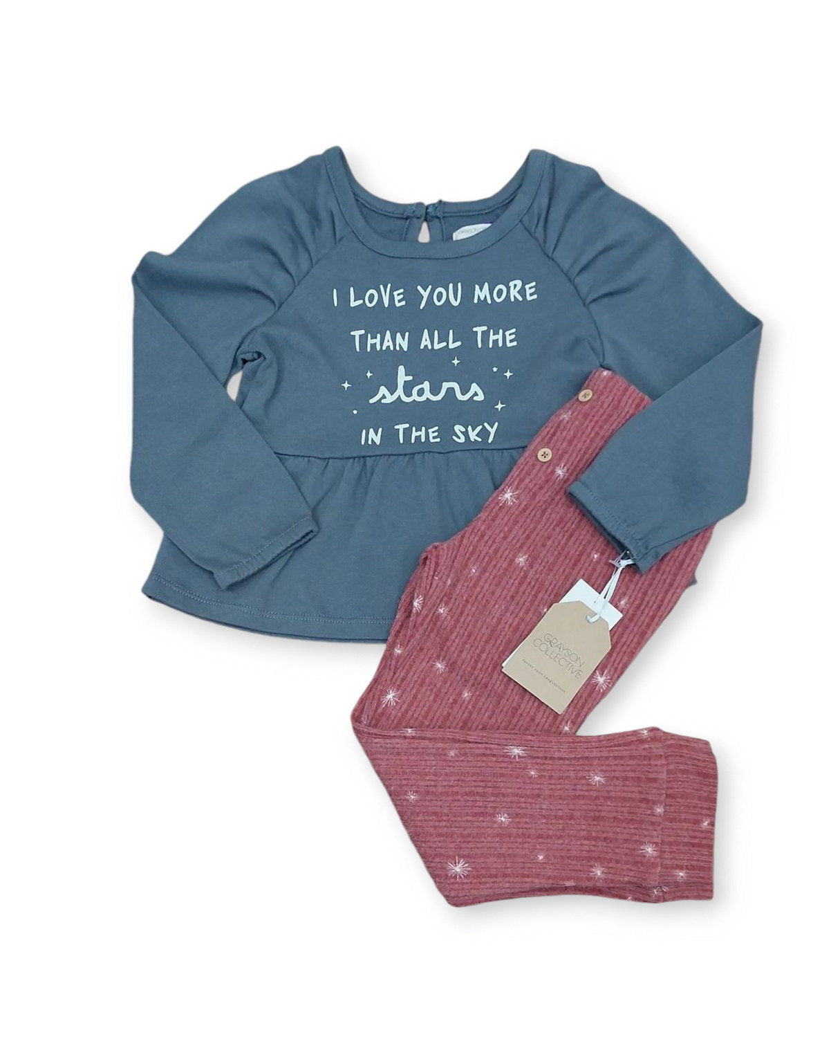 Grayson Collective conjunto pantalon y suéter manga larga gris - Talla 3T 4T