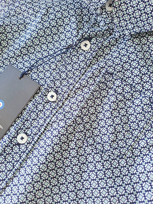 Ben Sherman conjunto pantalon verde camisa manga corta - Talla 12m 18m