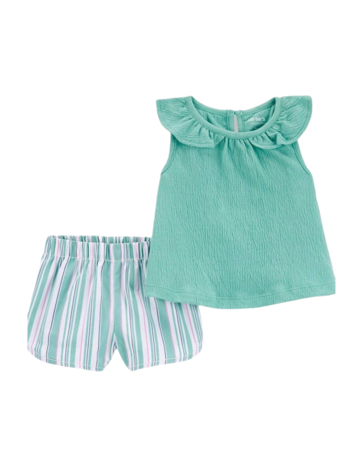 Carter's conjunto turquesa short rayas - Talla RN - 3m
