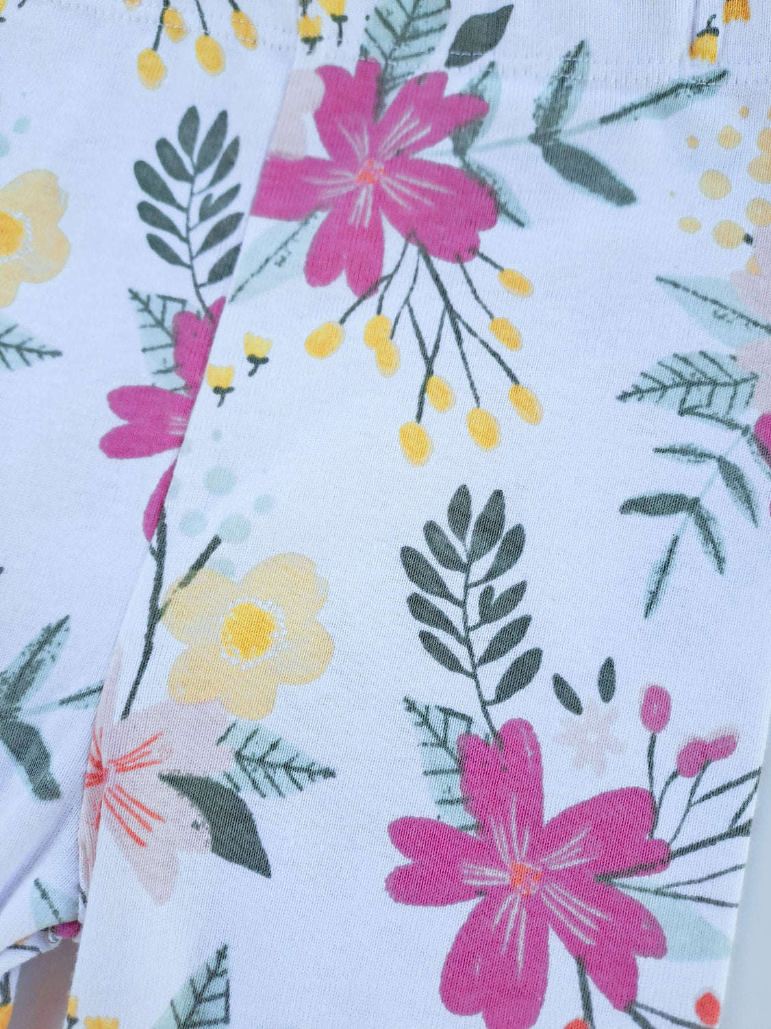 Cloud Island set 3 pantalones verde flores 100% algodón - Talla 12 meses