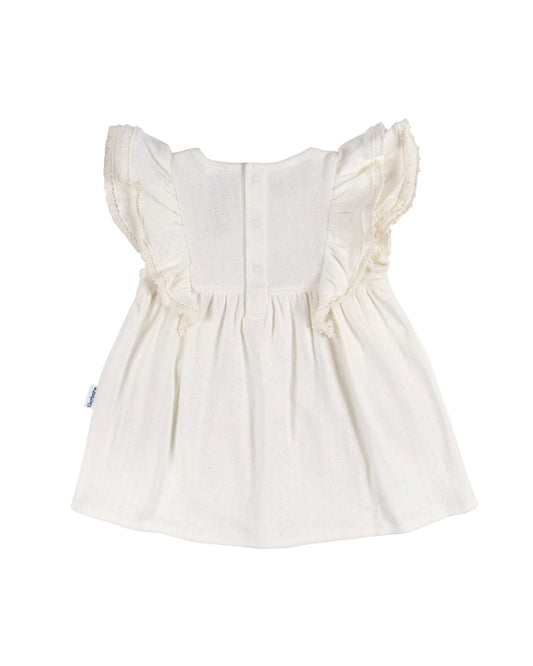 Gerber vestido blanco hueso con calzón - Talla 18 meses