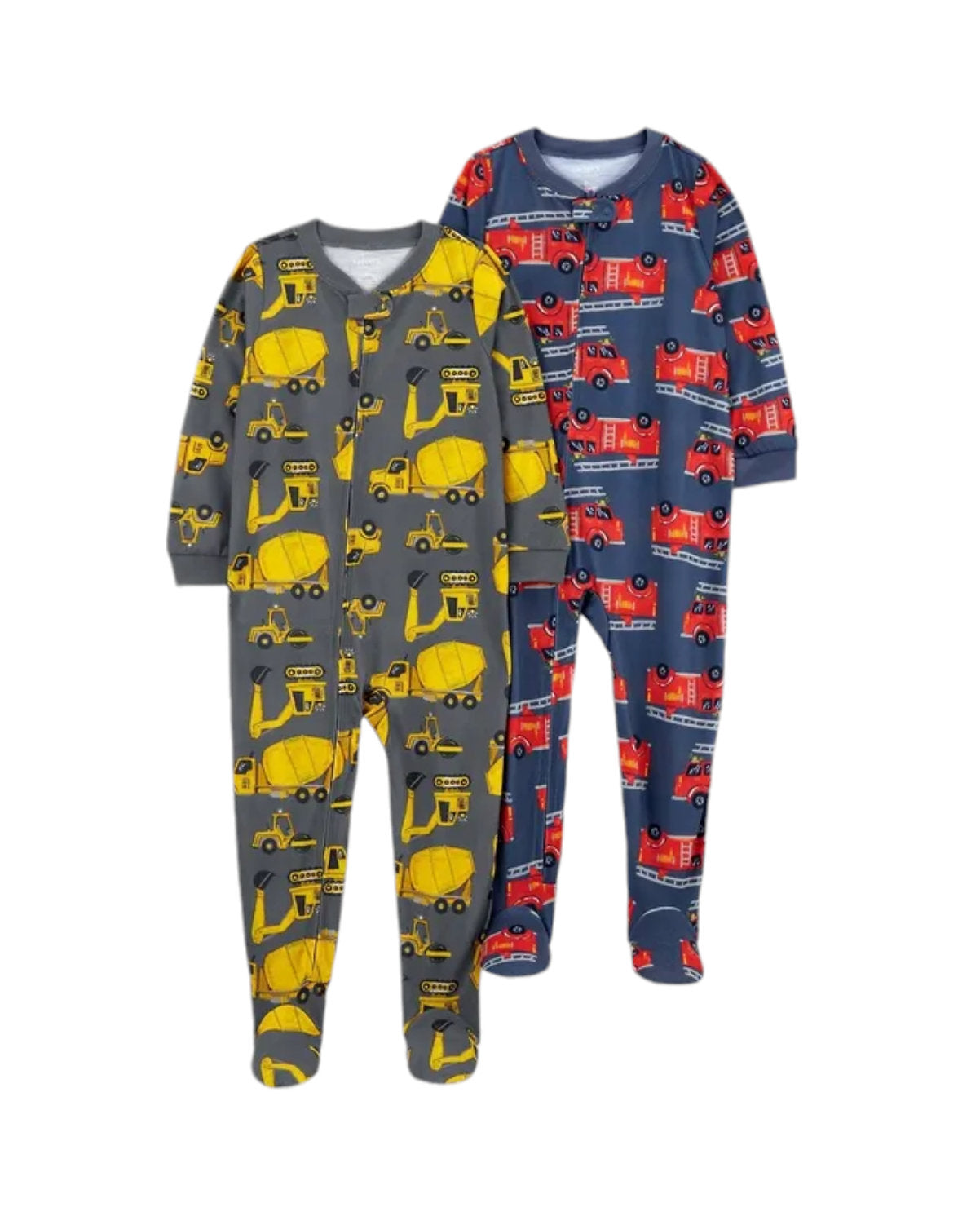 Carter's Set 2 pillamas doble zipper pie cerrado caterpillar - Talla 12 meses