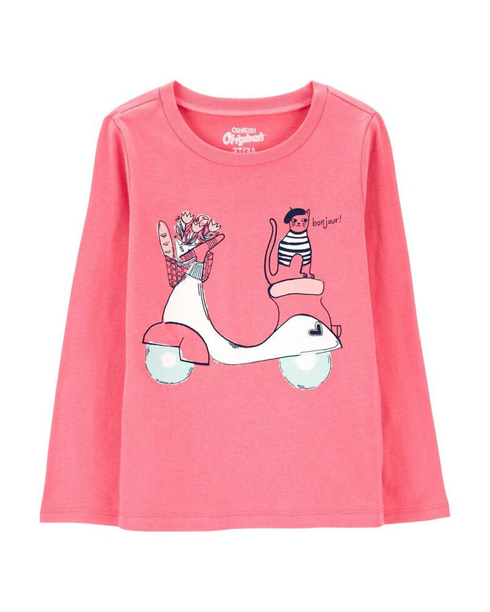 Oshkosh sueter rosa manga larga scooter - Talla 3T