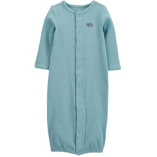 Carters pijama/saco celeste manga larga con gorro - Talla 6 meses