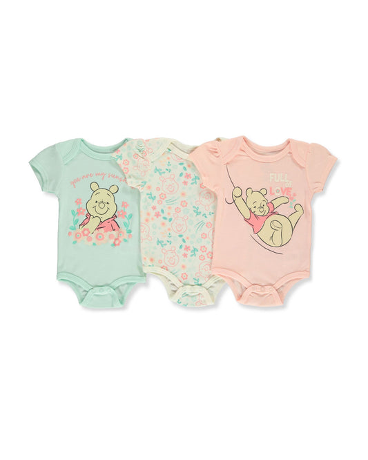 Disney Baby set 3 mamelucos manga corta Winnie Pooh - Talla 3a6 meses