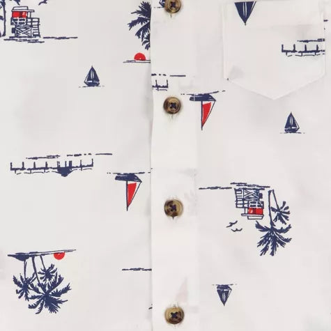 Carter's conjunto short azul camisa manga corta blanca - Talla 9 meses