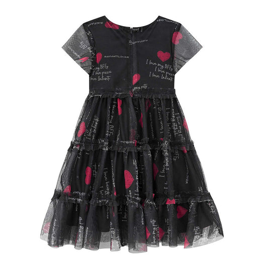 Infanti vestido negro corazones - Talla 2T