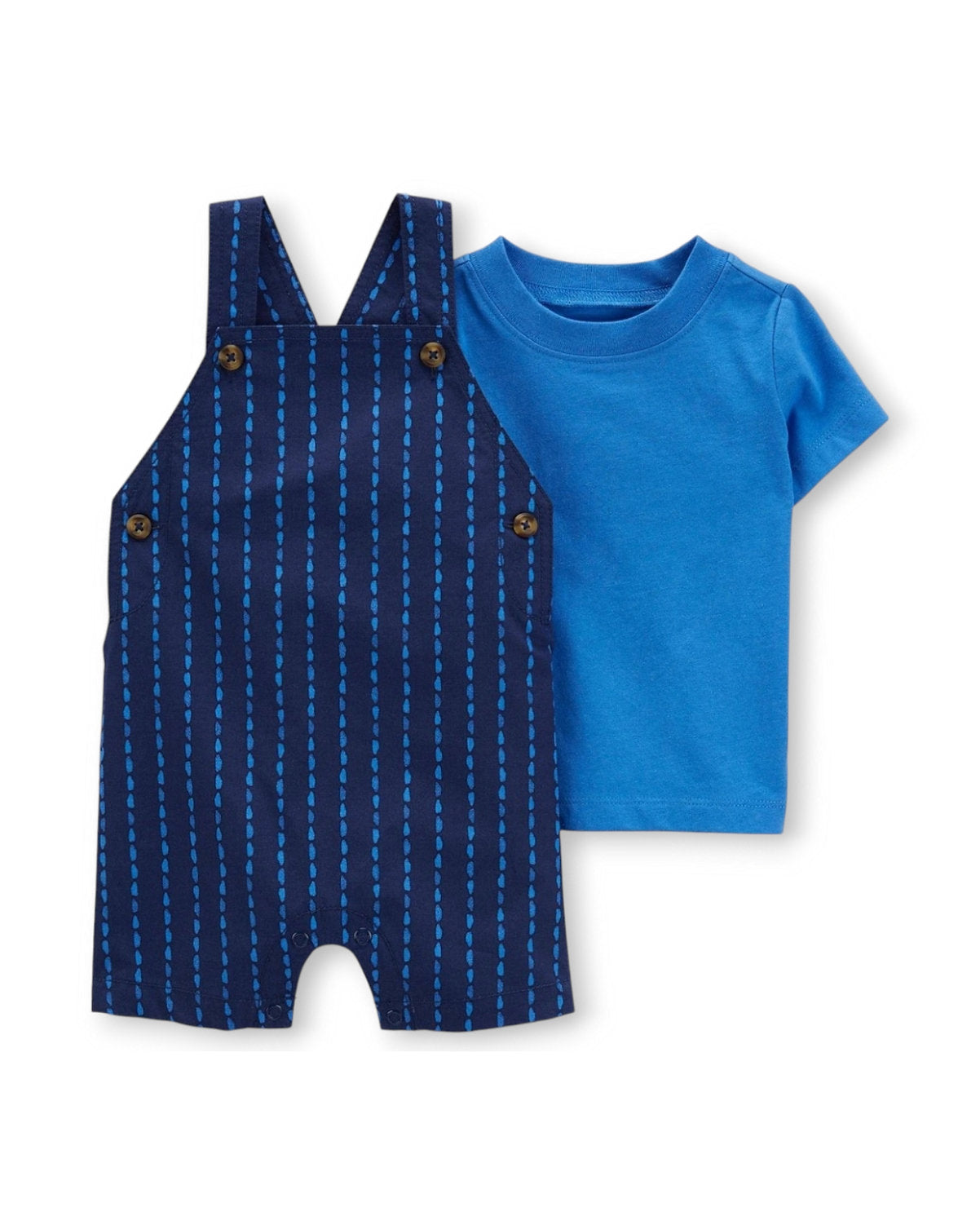 Carter's overall azul corto y camiseta - Talla 6 meses