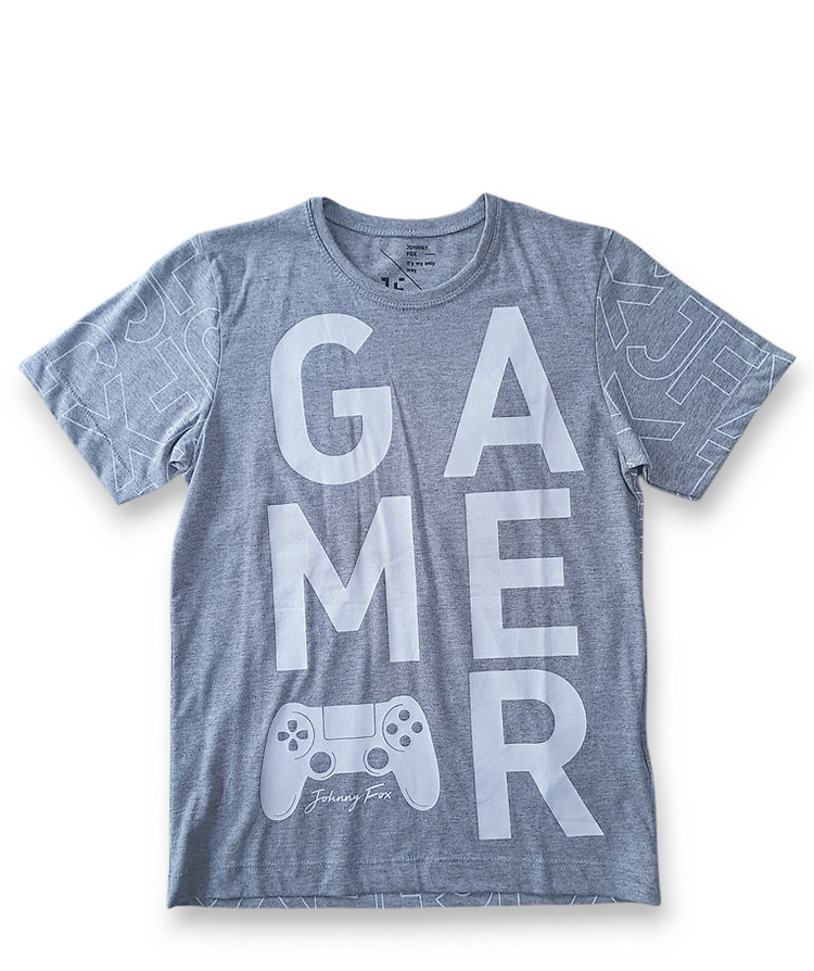 Jhonnie Fox camiseta gris gamer - Talla 8