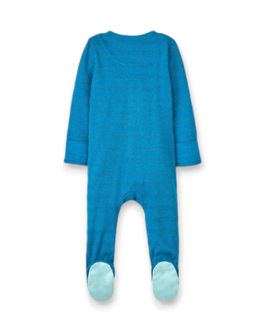 Cloud Island set 2 pijamas azul aguamarina pie cerrado zipper invertido - Talla 3a6m