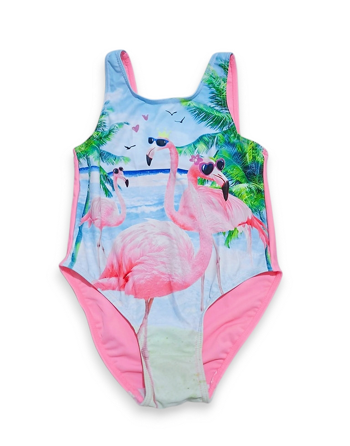 Pepco Girls traje de baño entero flamingos - Talla 7/8