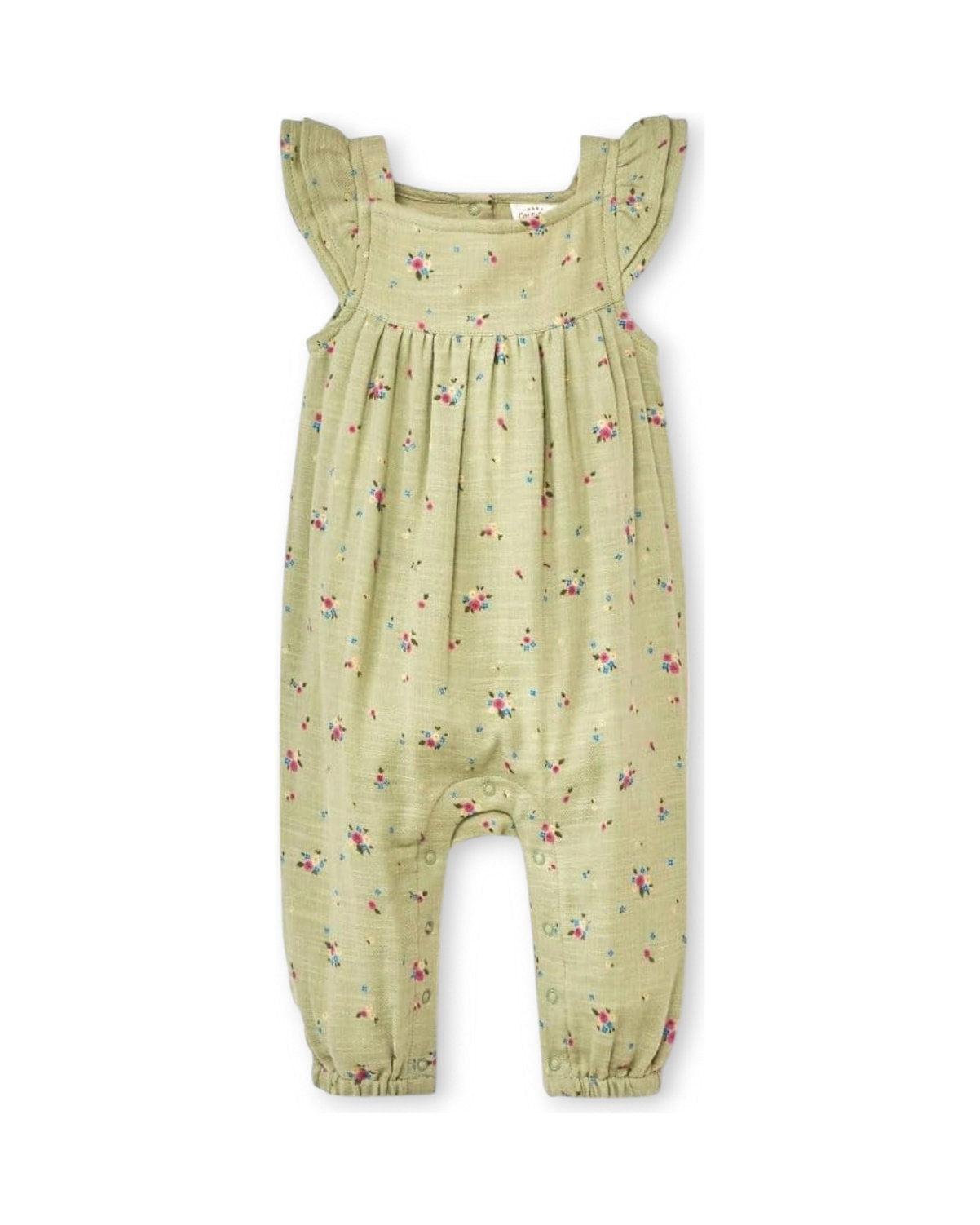Cat & Jack enterizo verde flores - Talla 12 meses