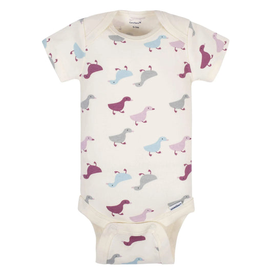 Gerber set 5 mamelucos manga corta patos - Talla 6a9m 12m