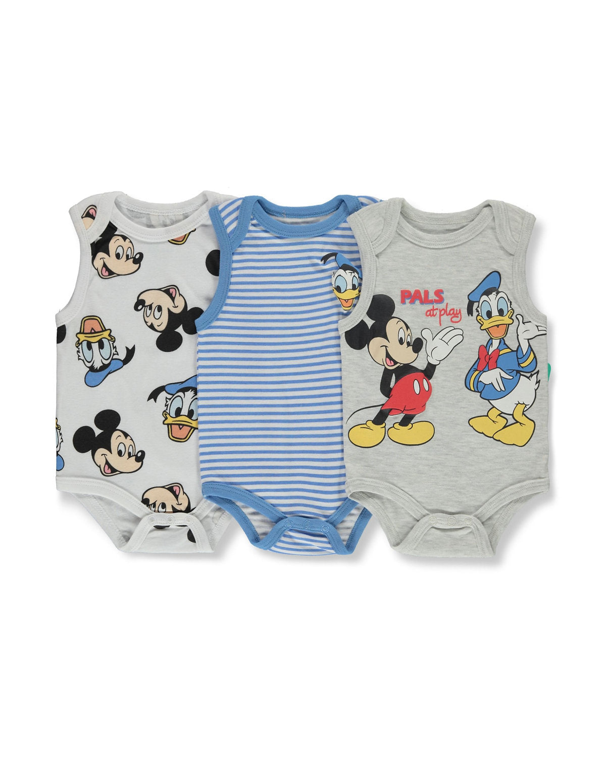 Disney Baby set 3 mamelucos sin manga Mickey & Donald - Talla 6a9m