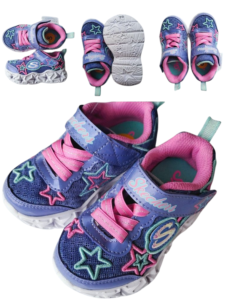 Skechers calzado azul estrellas niña - Talla USA5 EUR21 11cm