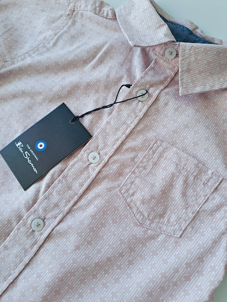 Ben Sherman conjunto pantalon marron camisa manga corta - Talla 18m 24m