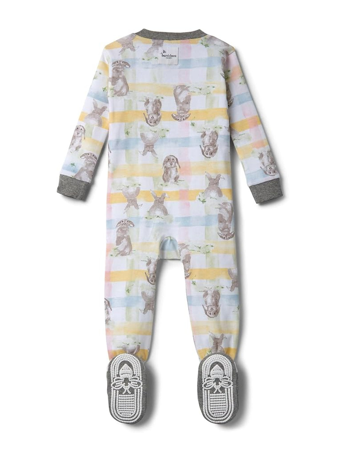 Burt's Bees Baby pijama conejito zipper pie cerrado - Talla 3a6m 6a9m