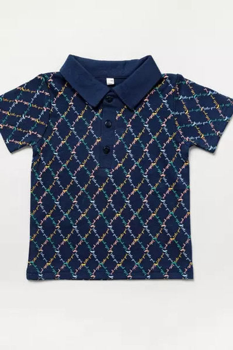 Little Gent conjunto short salmon y polo azul - Talla 18a24m 2-3