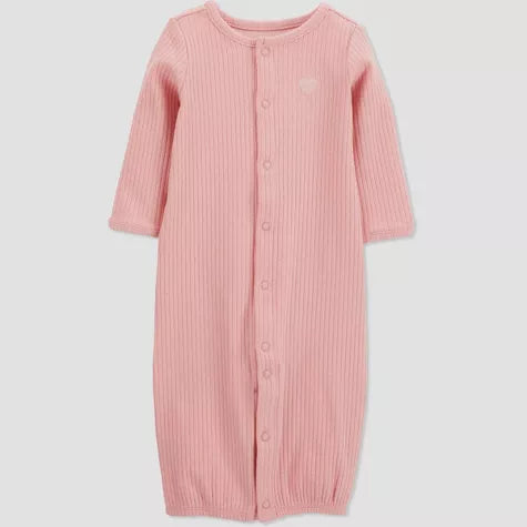 Carters pijama/saco rosa manga larga con gorro - Talla 9 meses