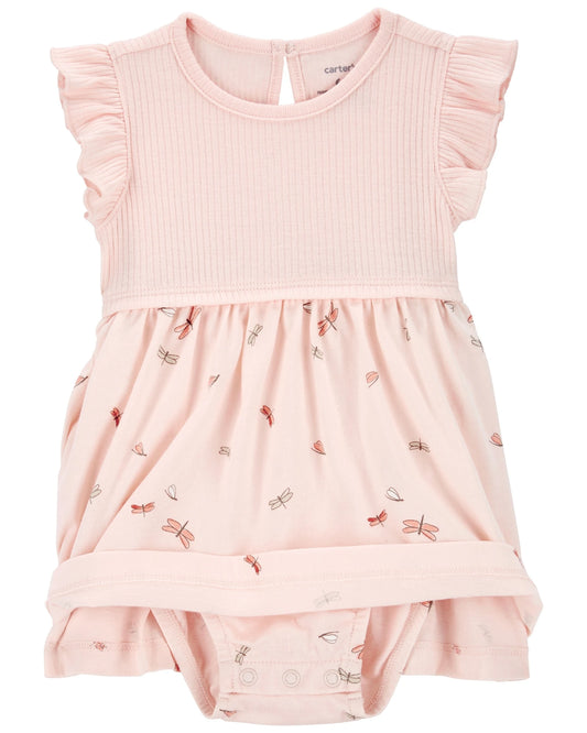 Carter's Set vestido y cardigan rosa libélula - Talla 9m