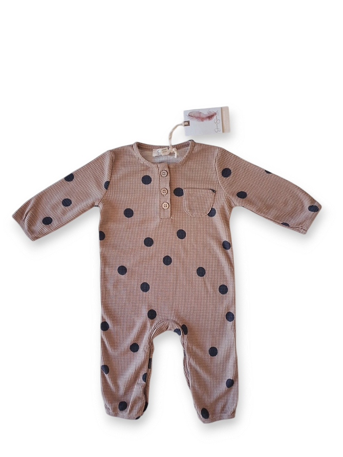 Jessica Simpson enterizo puntos negros - Talla 6a9 meses