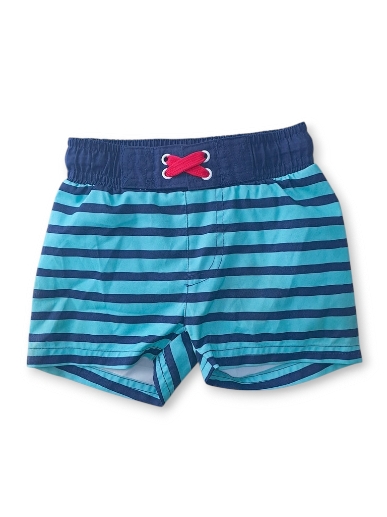 Cat & Jack short traje de baño rayas azul y verde - Talla 12 meses