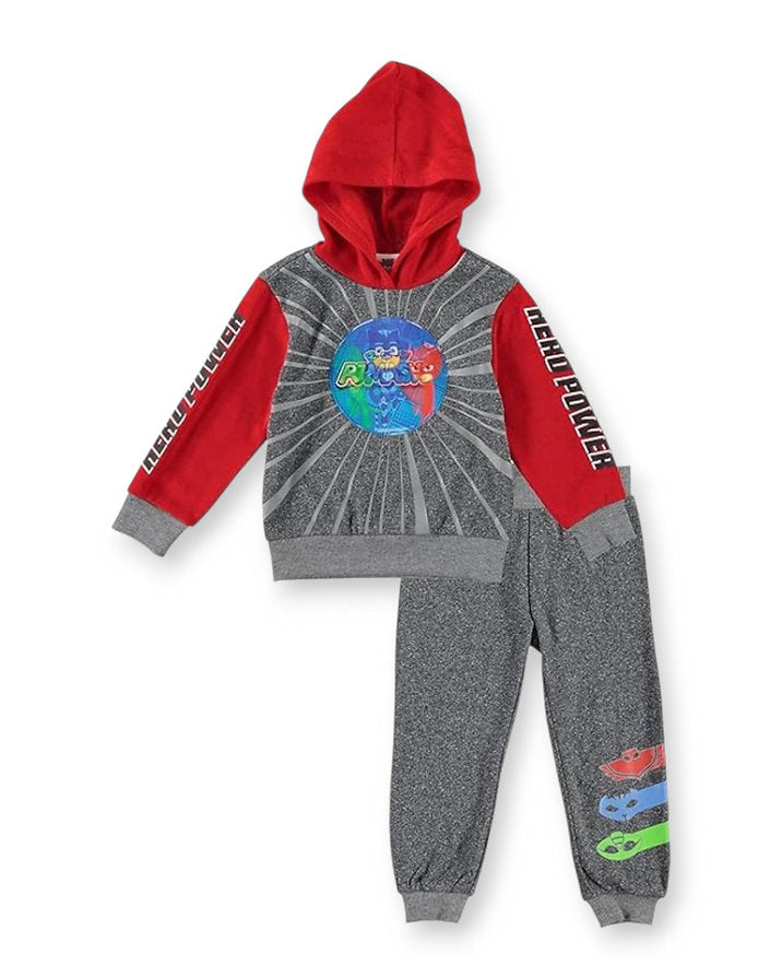 PJ Masks conjunto pantalon y abrigo capucha gris rojo - Talla 3T