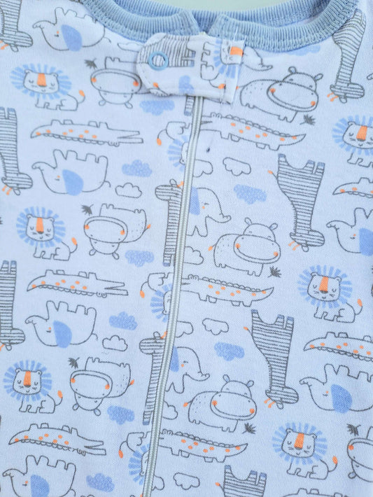 Swiggles pijama zipper animales 100% algodón - Talla 0a3 meses