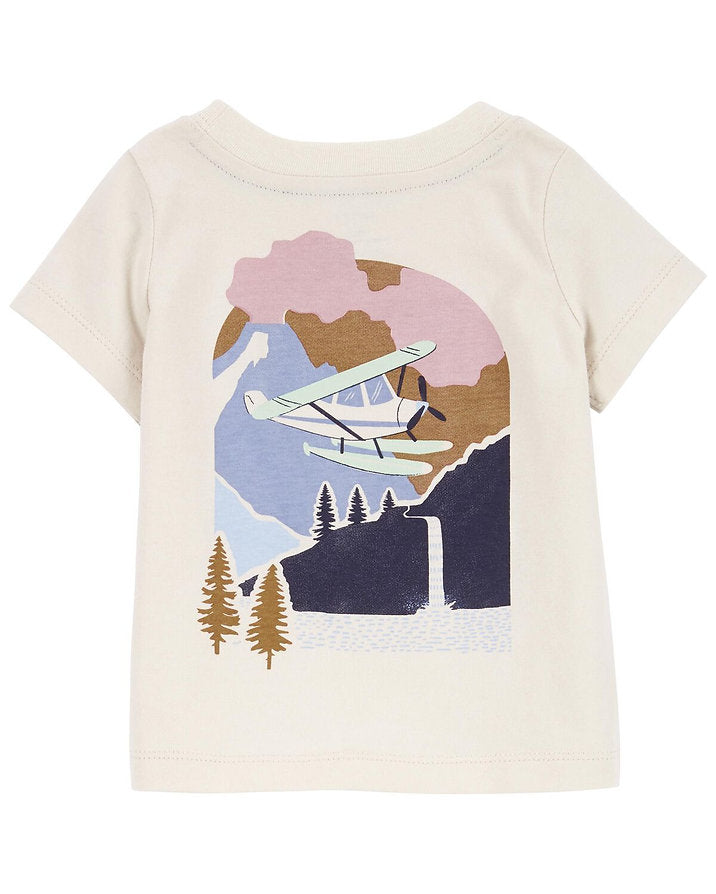 Carters conjunto 2 piezas short rosa y camiseta avion - Talla 12m 24m