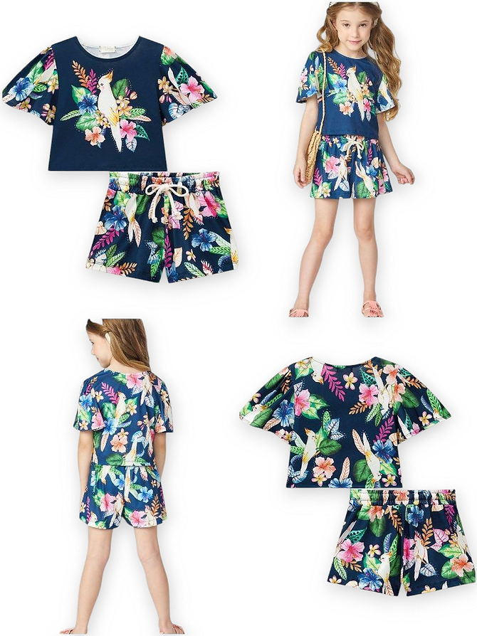 Infanti conjunto azul papagayo - Talla 8