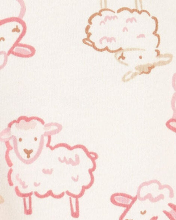 Carter's conjunto 3 piezas abrigo legging mameluco oveja - Talla 12 meses