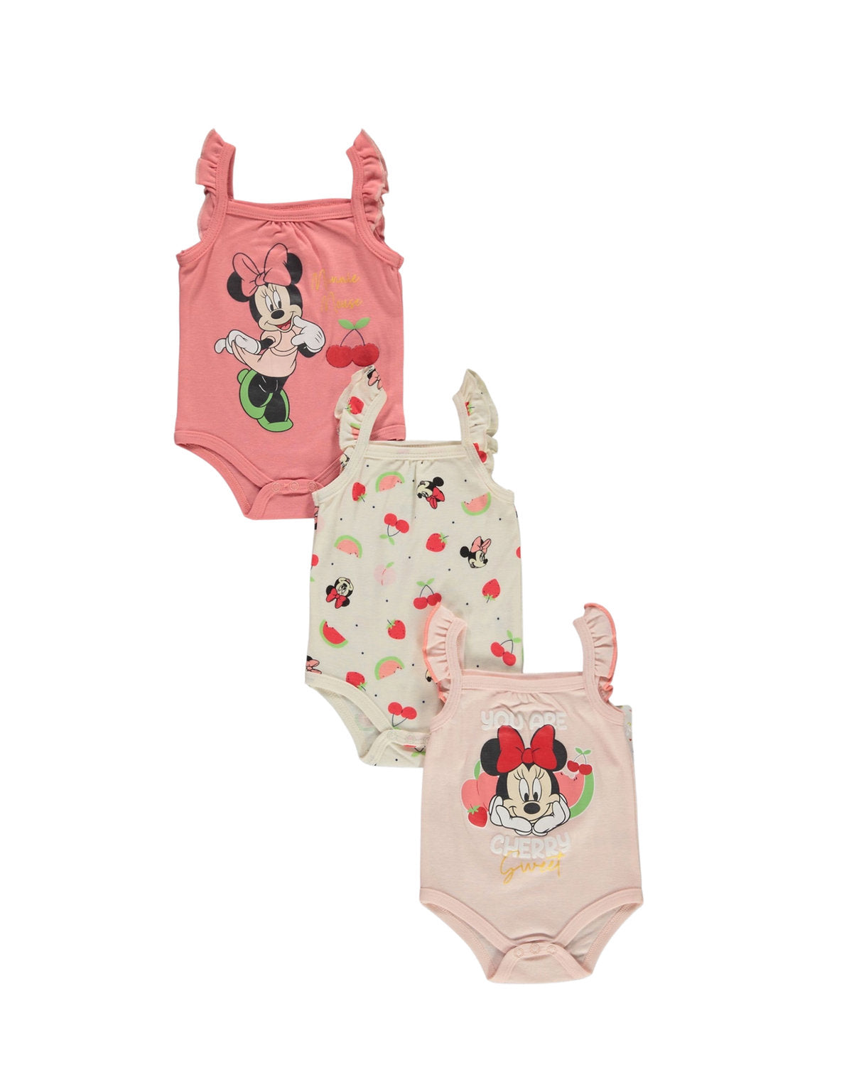 Disney Baby set 3 mamelucos sin manga Minnie - Talla 3a6 meses