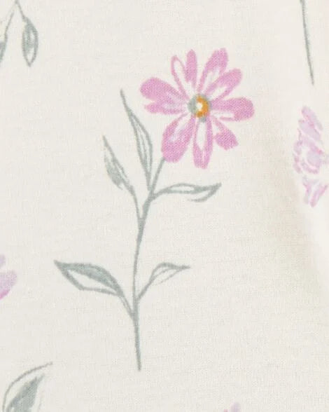 Carter's Set 2 pantalones lila y blanco flores - Talla 18 meses