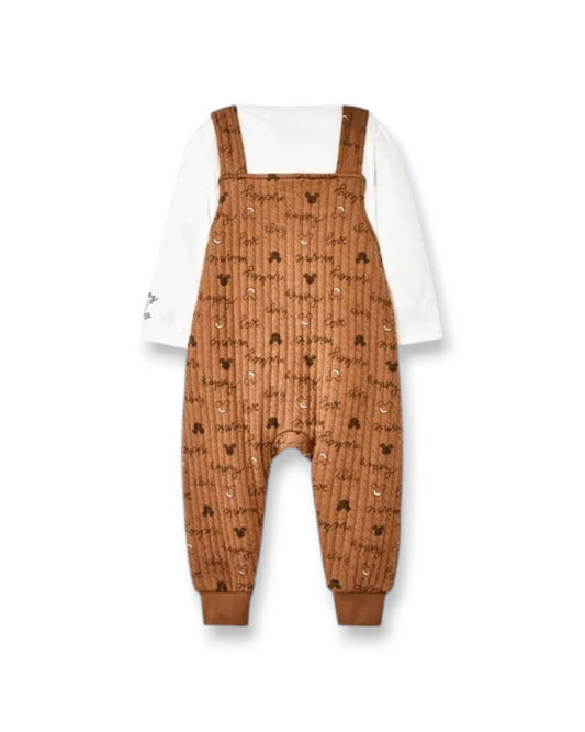 Mickey Mouse set 2 piezas mameluco manga larga y jumpsuit - Talla 12m - 18m
