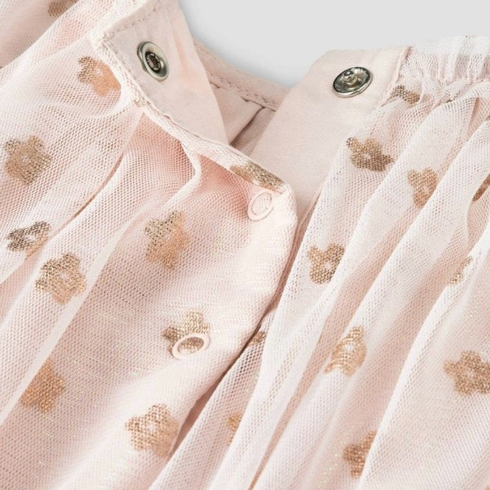 Cat & Jack vestido color durazno floreado con calzón - Talla 18m