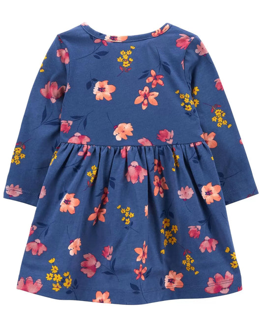 Carters vestido azul floreado - Talla 9m 12m