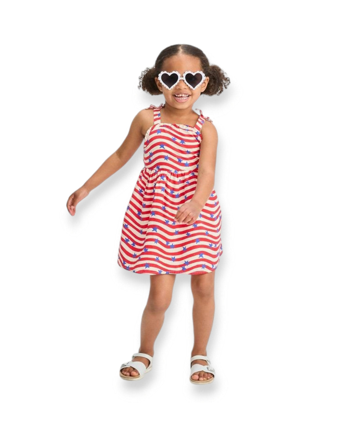 Cat & Jack vestido rayas estrellas con calzón - Talla 18 meses