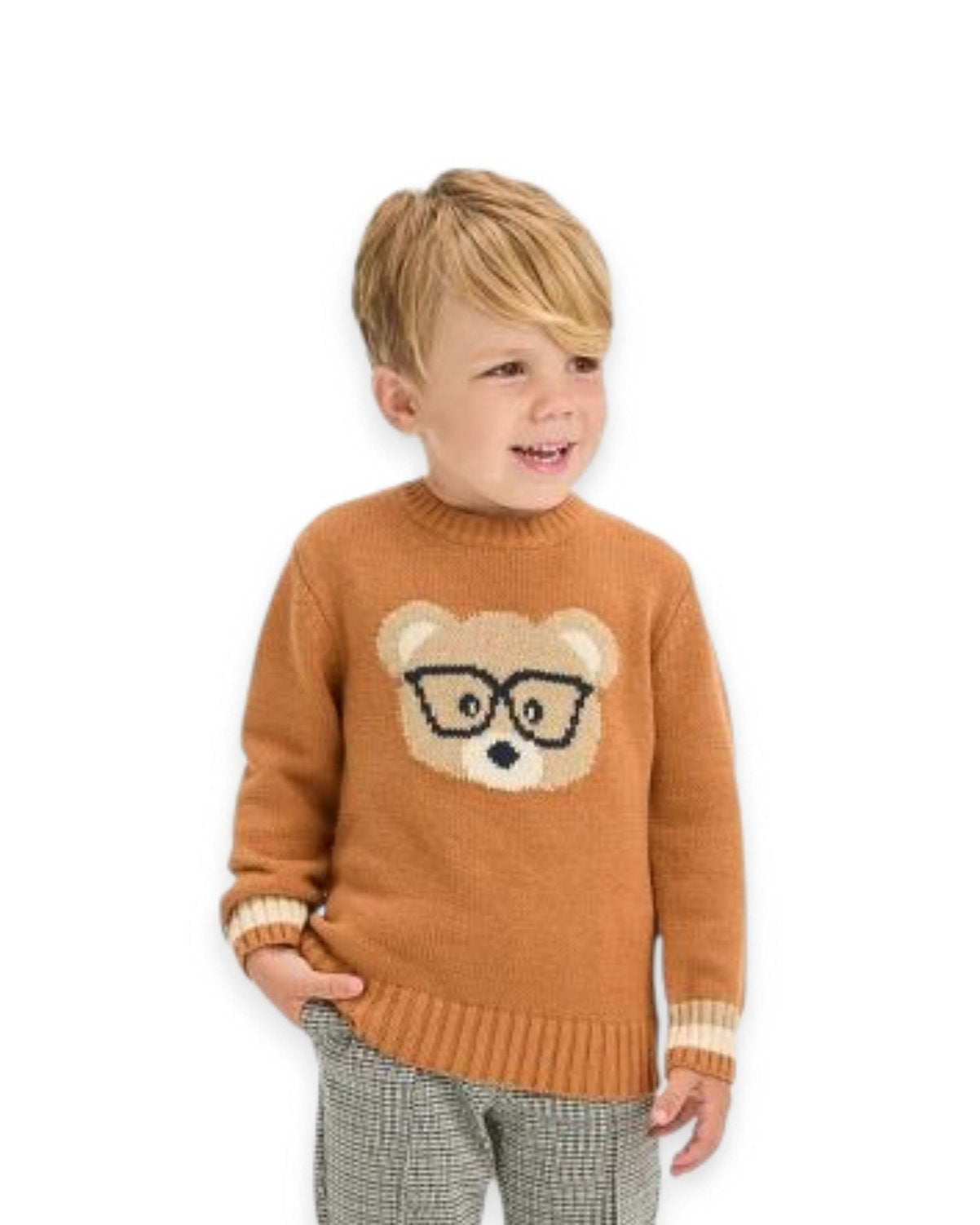 Cat & Jack suéter tejido marrón oso - Talla 18m