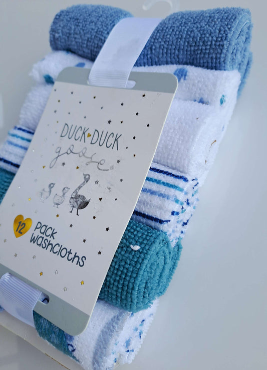Duck Duck set azul 12 pañitos de baño