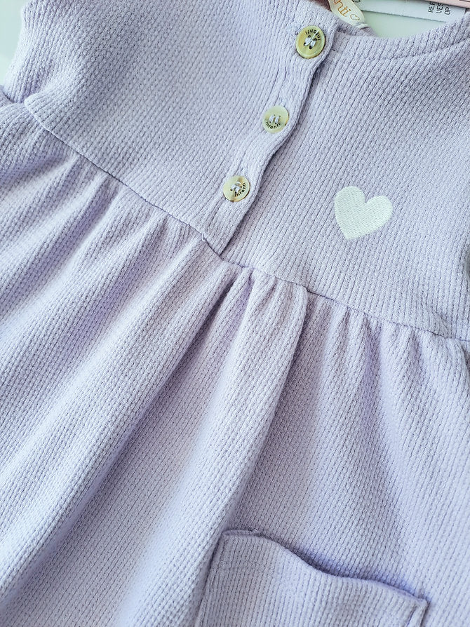 Infanti vestido lila corazon con calzon - Talla 9a12m