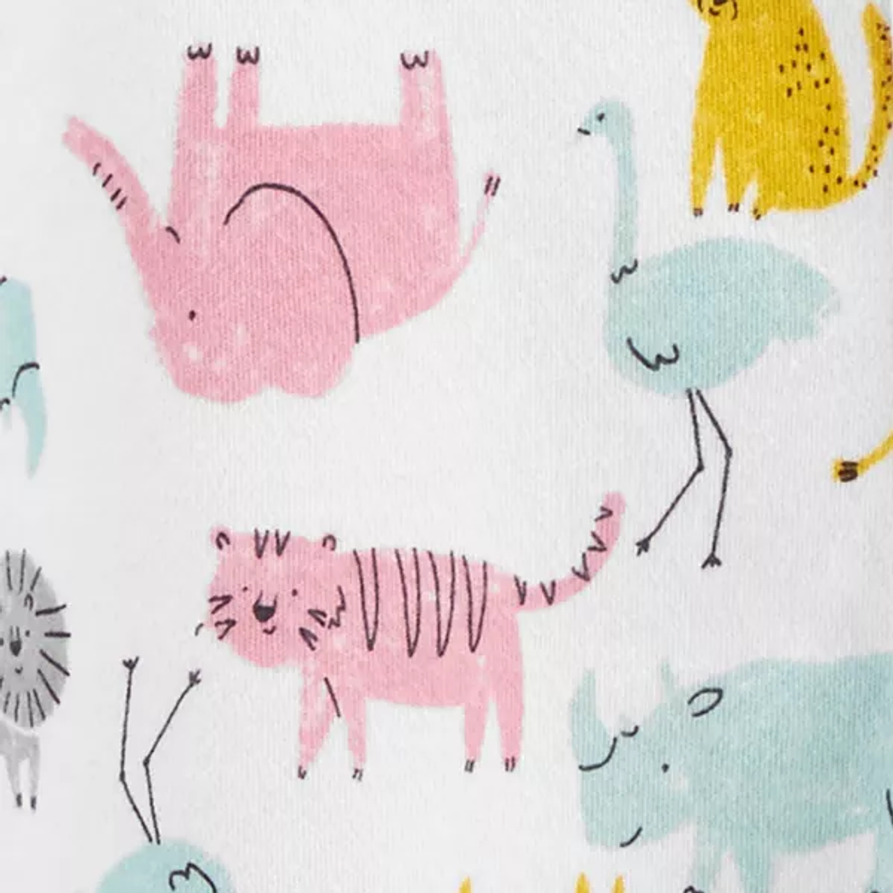 Carter's pijama pie cerrado doble zipper animales - Talla Recién Nacido