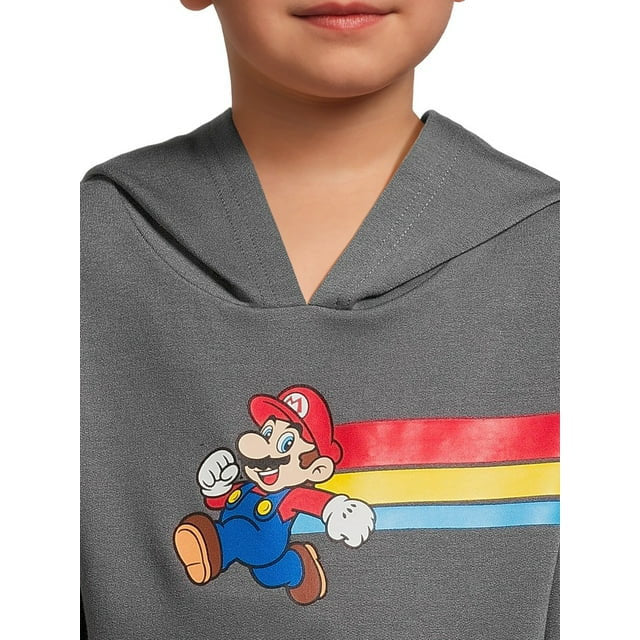 Mario Bros conjunto abrigo y jogger gris - Talla 2T