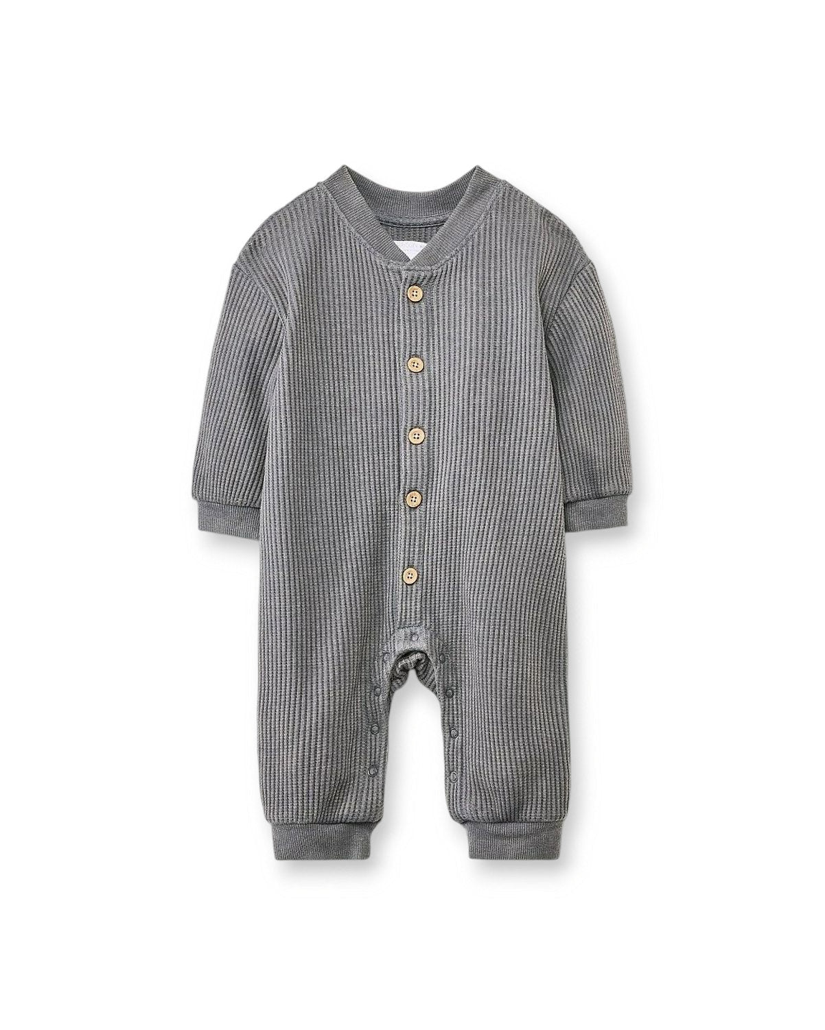 Grayson mini romper gris plomo botones - Talla 6a9 meses