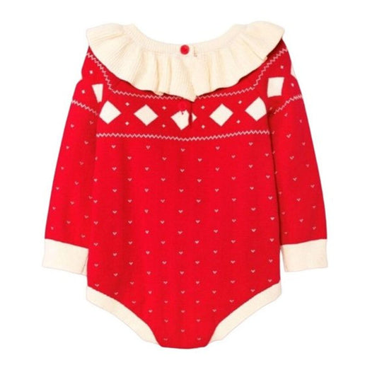 Cat & Jack mameluco manga larga rojo navidad - Talla 18 meses