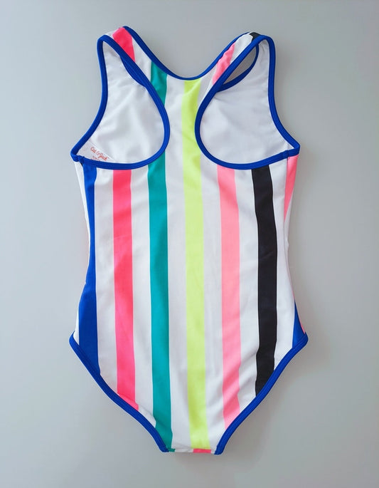Cat & Jack traje de baño entero rayas colores - Talla 10