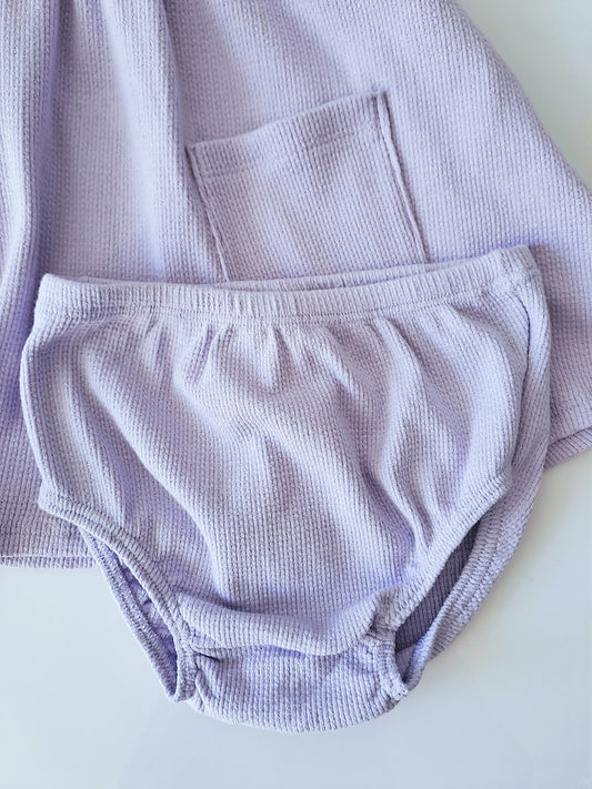 Infanti vestido lila corazon con calzon - Talla 9a12m