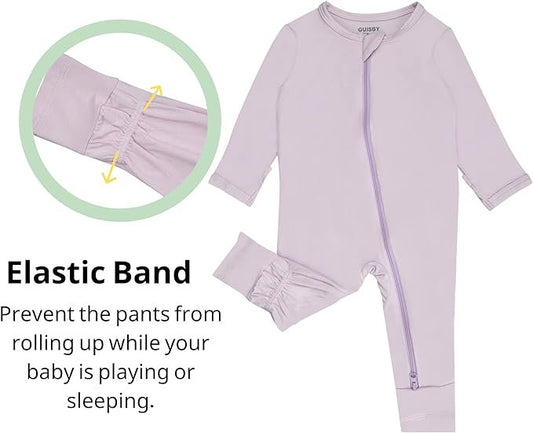 Guisby set 2 pijamas cierre tela rayón bambú - Talla 12a18 meses