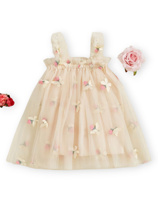 Vestido tiras tul mariposas - Talla 3/4
